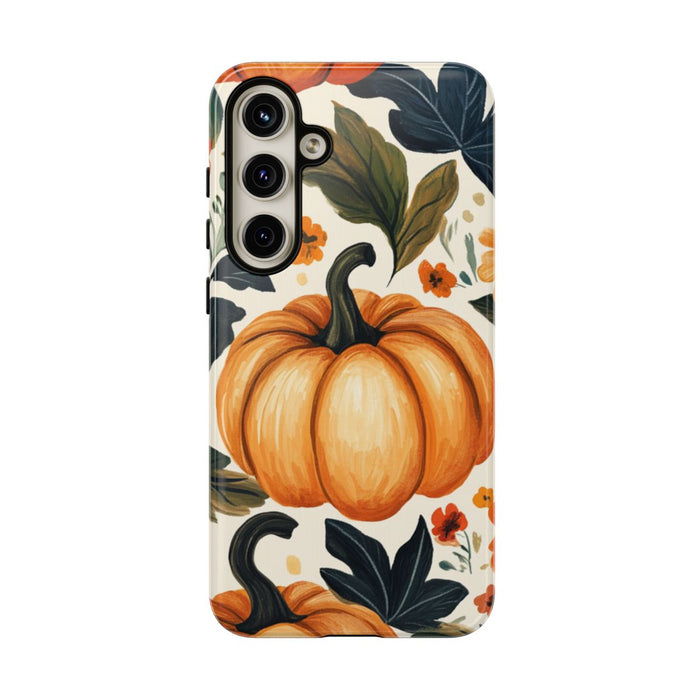 Herfst Pompoen en Bloemenpatroon