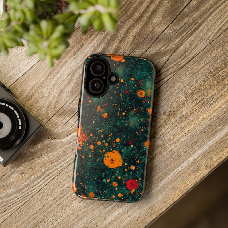 Abstracte Oranje en Teal Bellenpatroon
