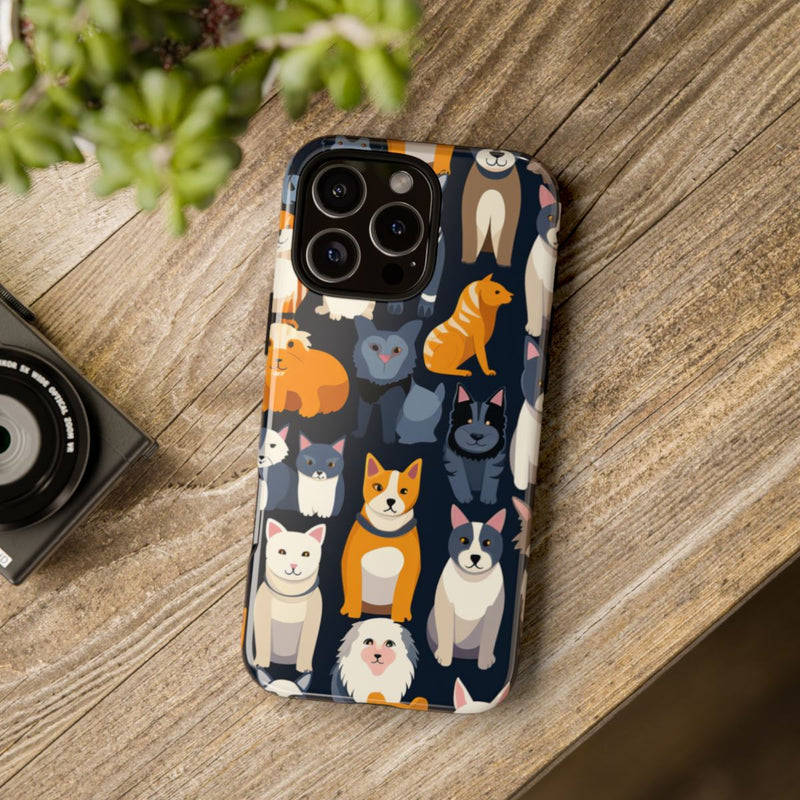 Kleurrijk Katten- en Hondenpatroon in Aantrekkelijke Kleuren