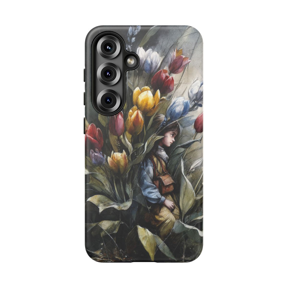 Meisje Tussen Kleurrijke Bloemen