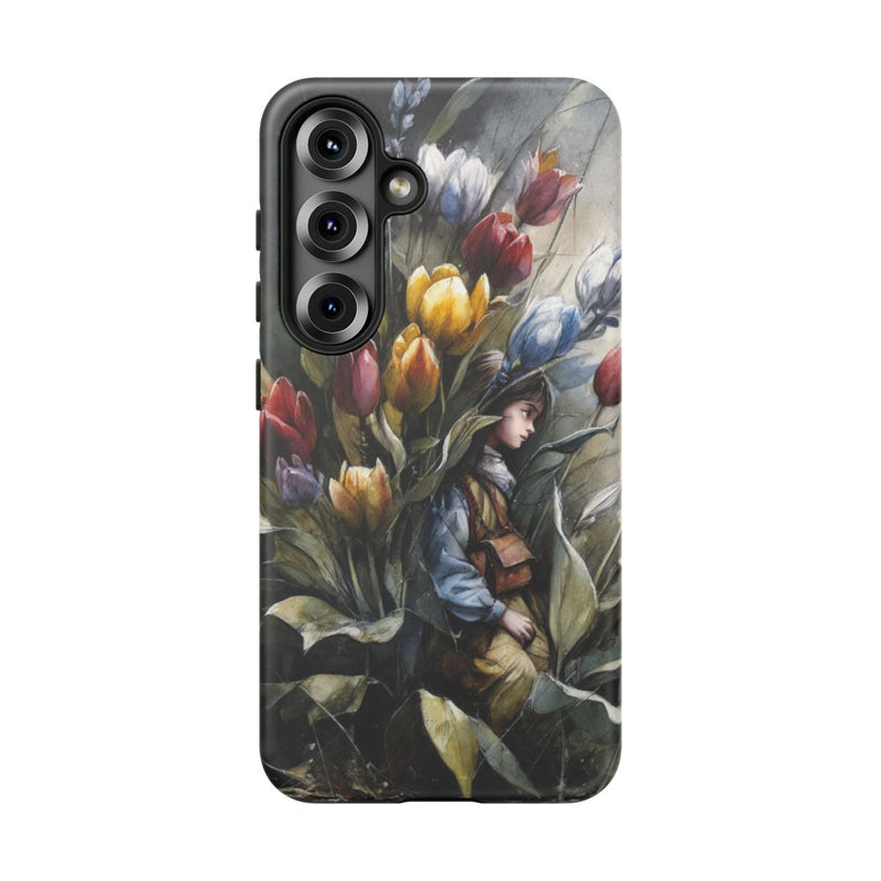Meisje Tussen Kleurrijke Bloemen