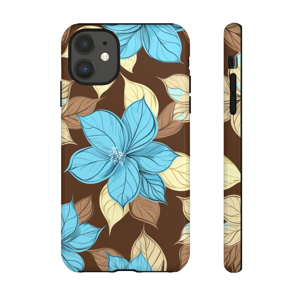 Turquoise en Beige Bloemenpatroon