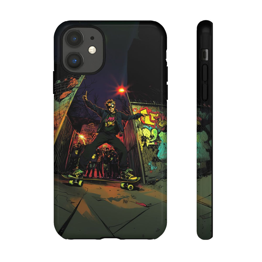 Skateboardtruc in de Nacht met Graffiti