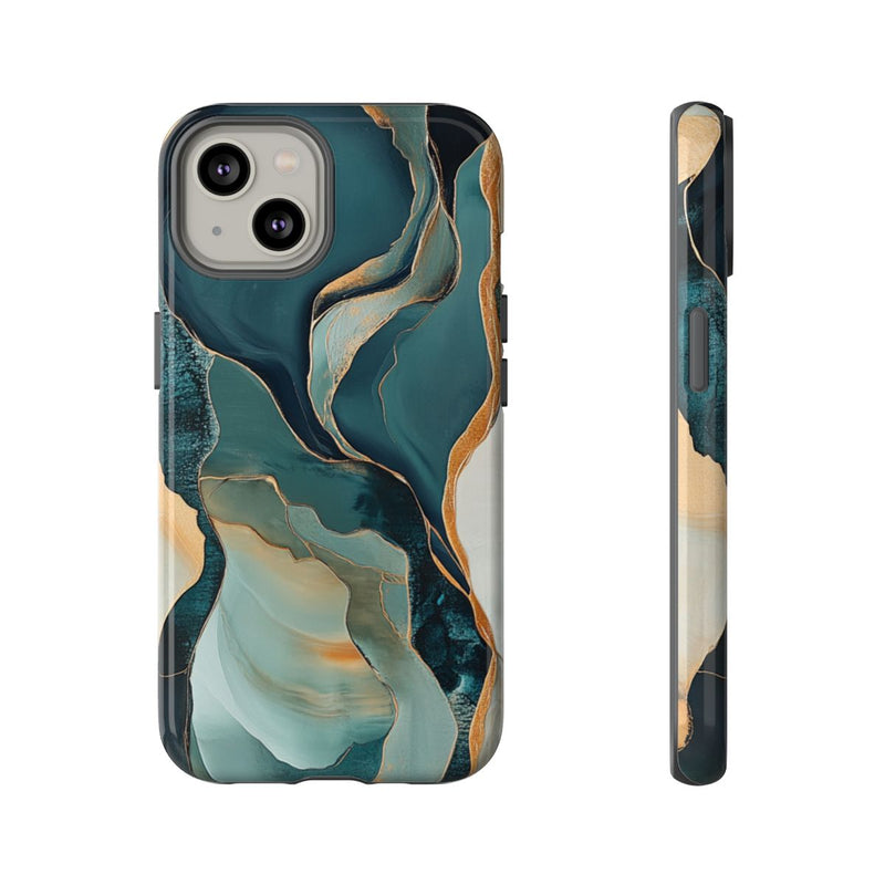 Abstracte Organische Vormen met Gouden Accenten