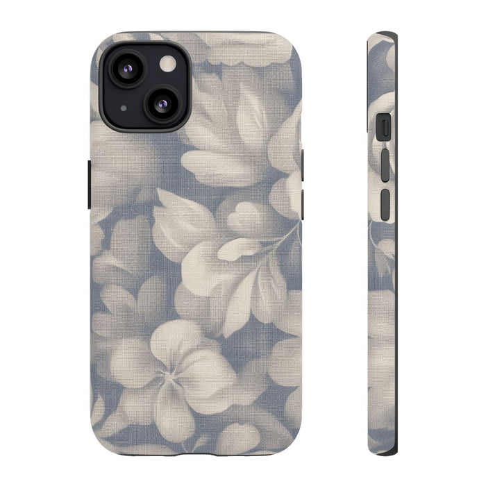 Vintage Bloemenpatroon in Blauw en Beige
