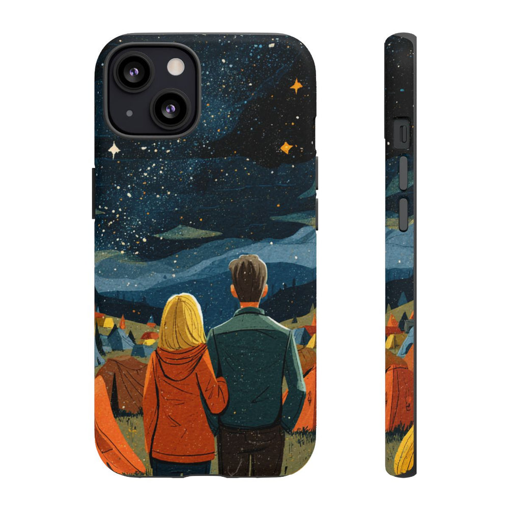 Stelletje Onder Sterrenhemel Tussen Tenten