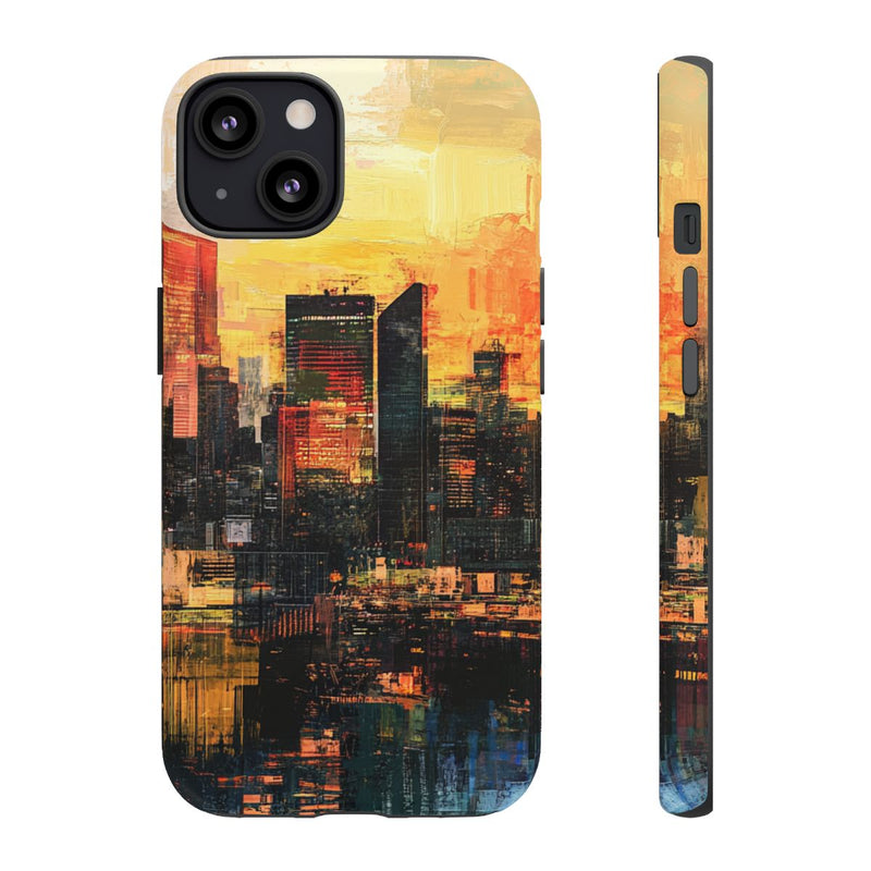 Abstracte Stadsgezicht bij Zonsondergang