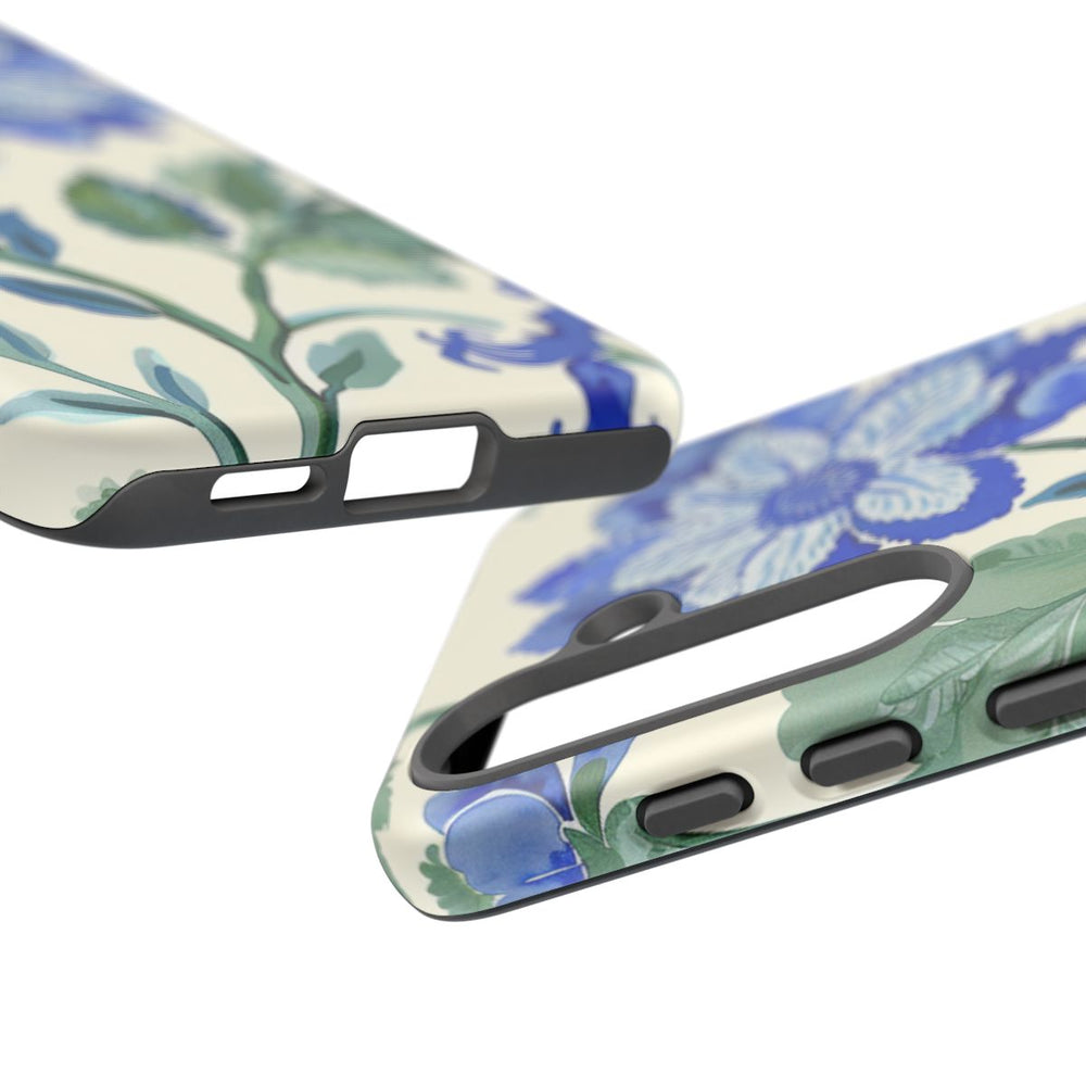 Blauw Waterverf Bloemenpatroon
