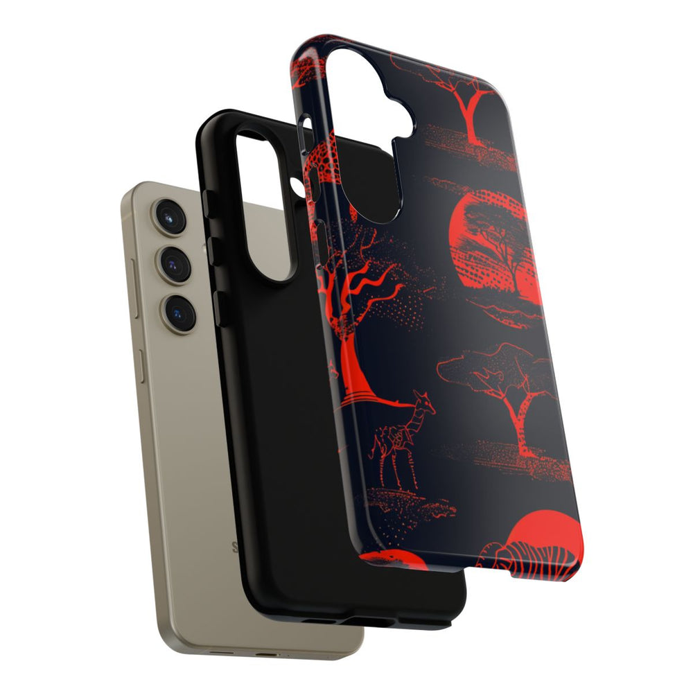Rood Neon Afrikaans Dierenpatroon
