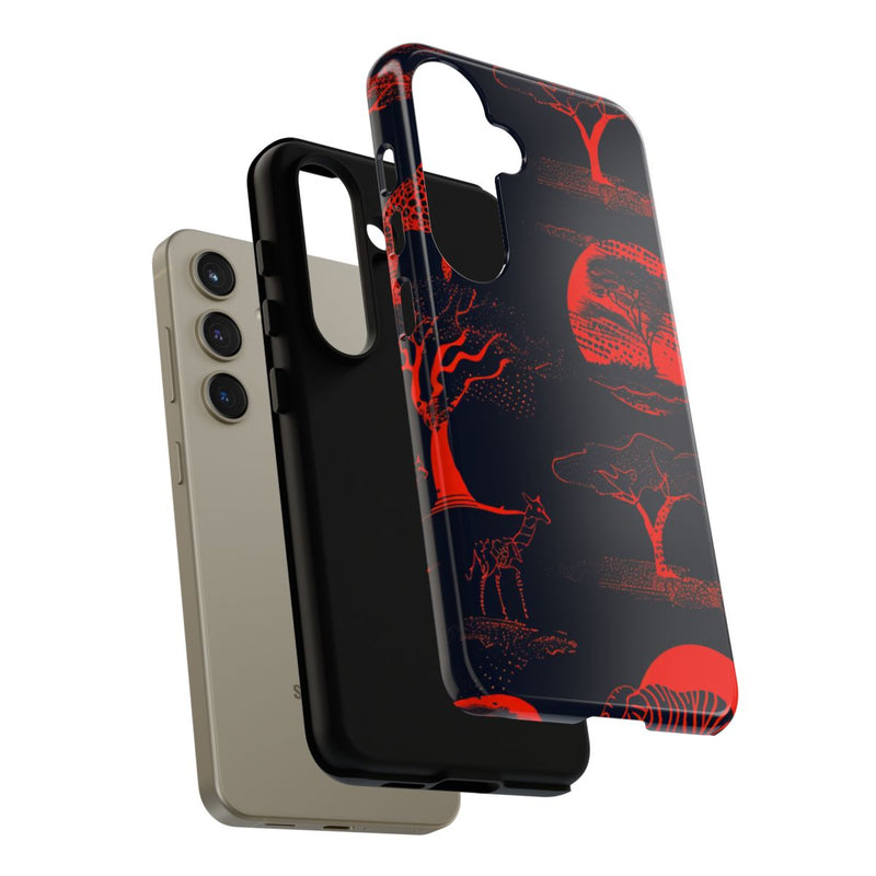 Rood Neon Afrikaans Dierenpatroon