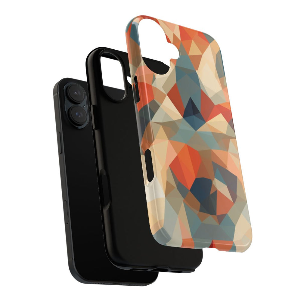 Geometrisch Abstract Patroon in Gedempte Warme Kleuren