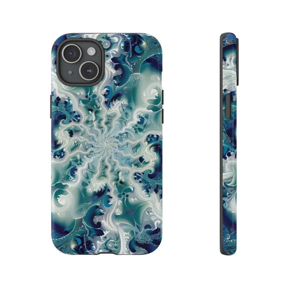 Blauw-Groene Fractalwerveling met Glans