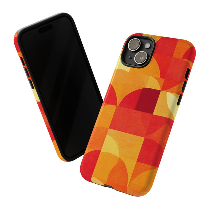 Geometrisch Rood- en Oranje-Patroon